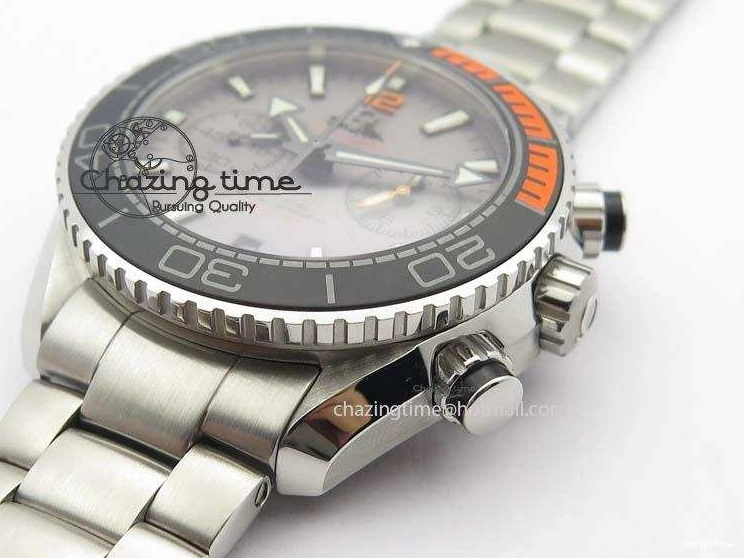 0412 Planet Ocean Master Chronometer Chrono SS OM 1:1 Best Edition Gray Dial On SS Bracelet A Reliable 8180